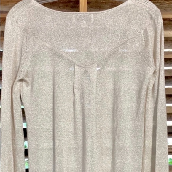 Anthro ‘Gold Dust’ Sweater Sheer XS Sparkle Top Blouse Tunic - Picture 4 of 13